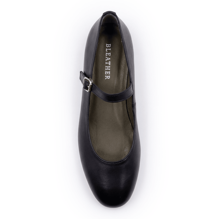 Marion : Ballerines Femme - Cuir Noir - Bleather Maroc