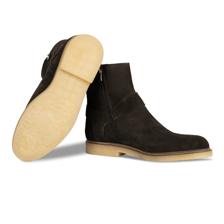 Marlon: Bottes Homme - Daim Marron - Bleather Maroc