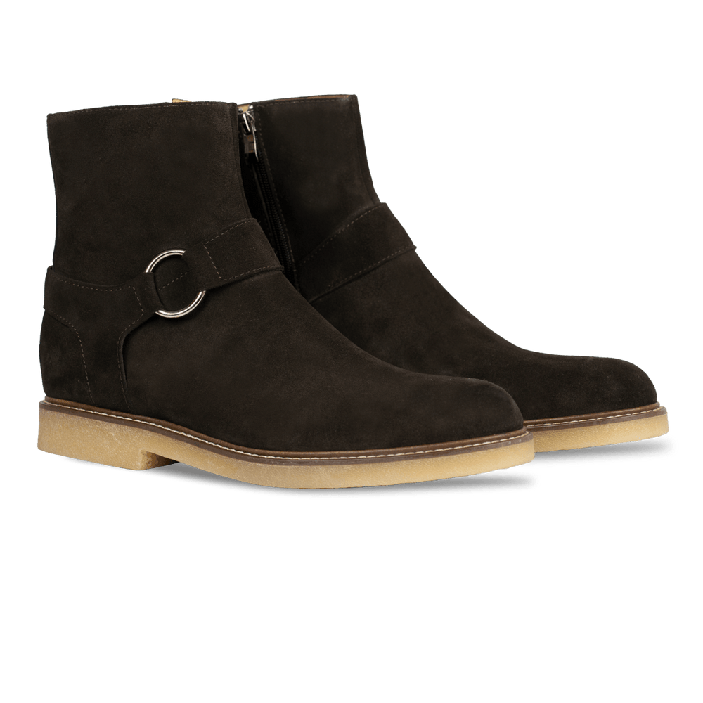 Marlon: Bottes Homme - Daim Marron - Bleather Maroc