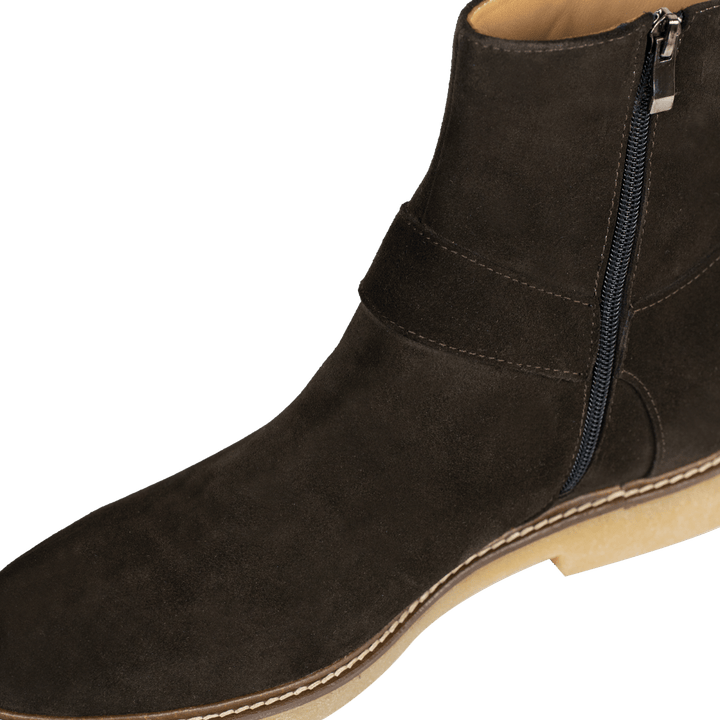 Marlon: Bottes Homme - Daim Marron - Bleather Maroc