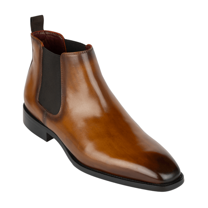 Mayfair : Chelsea Boots Homme - Cuir Cognac Patiné - Bleather Maroc