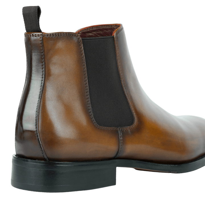 Mayfair : Chelsea Boots Homme - Cuir Cognac Patiné - Bleather Maroc