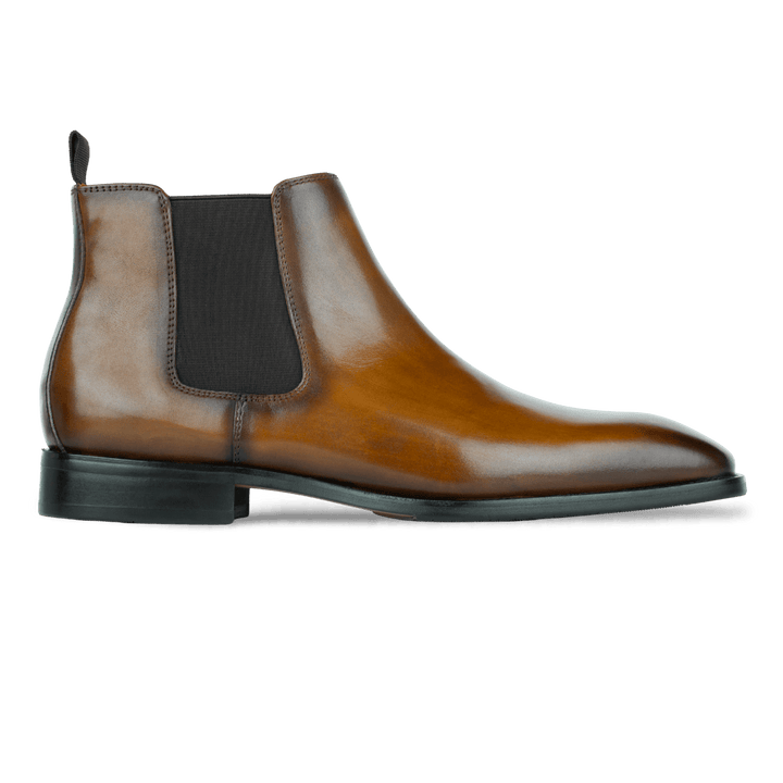 Mayfair : Chelsea Boots Homme - Cuir Cognac Patiné - Bleather Maroc
