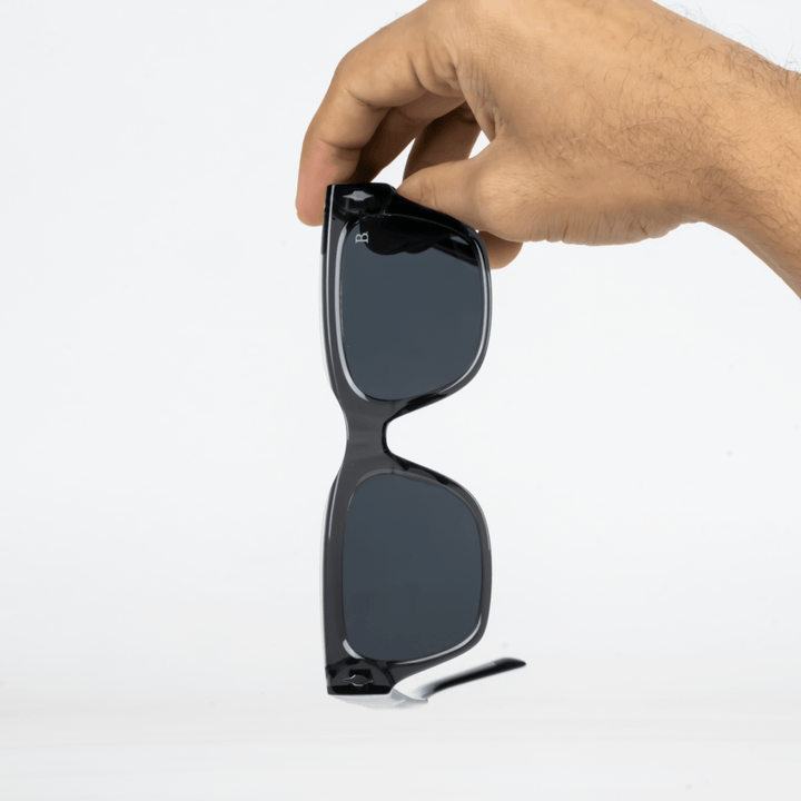 Meteor S': Lunettes de soleil de luxe Noir - Bleather Maroc