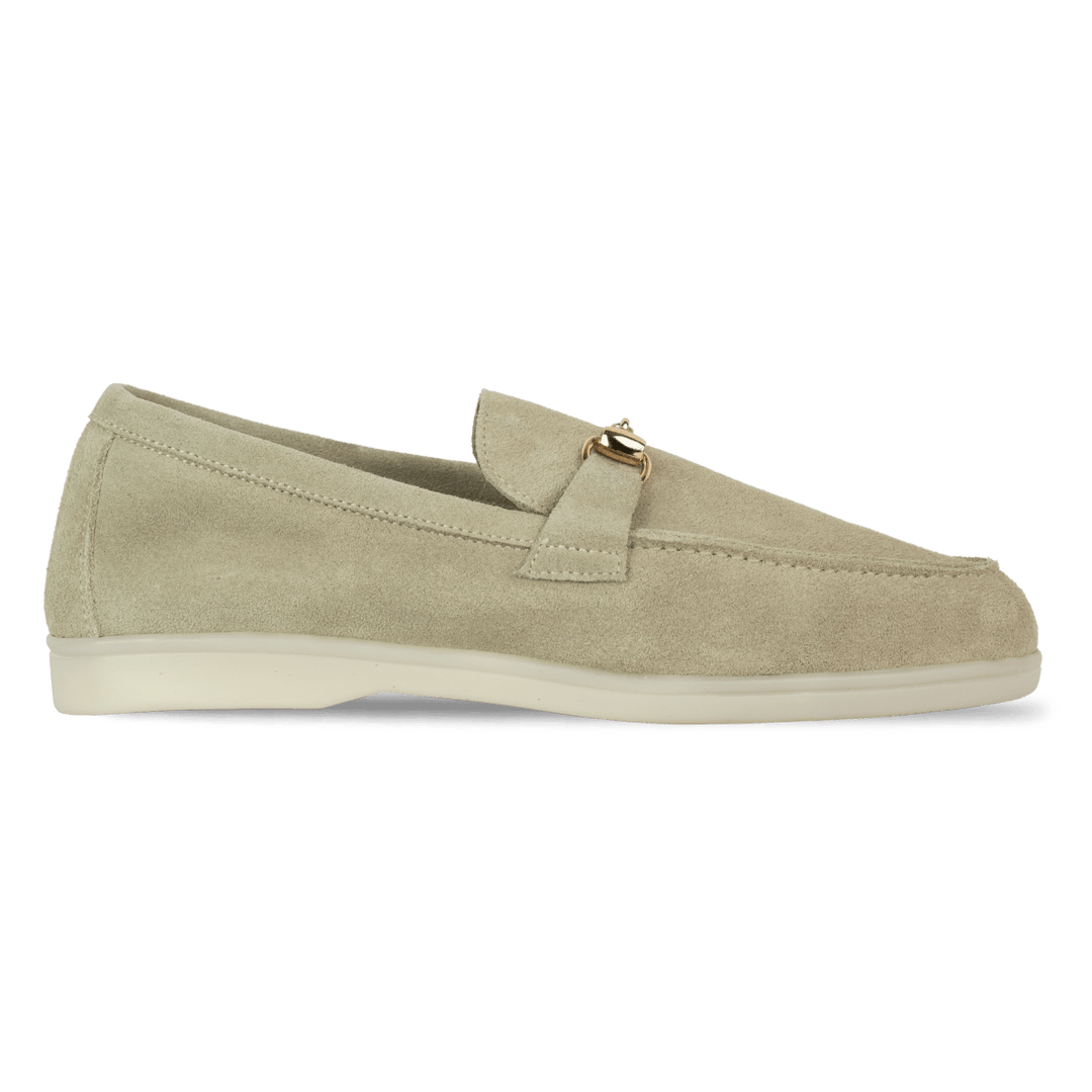 Mila: mocassin Femme - Daim Beige - Bleather Maroc