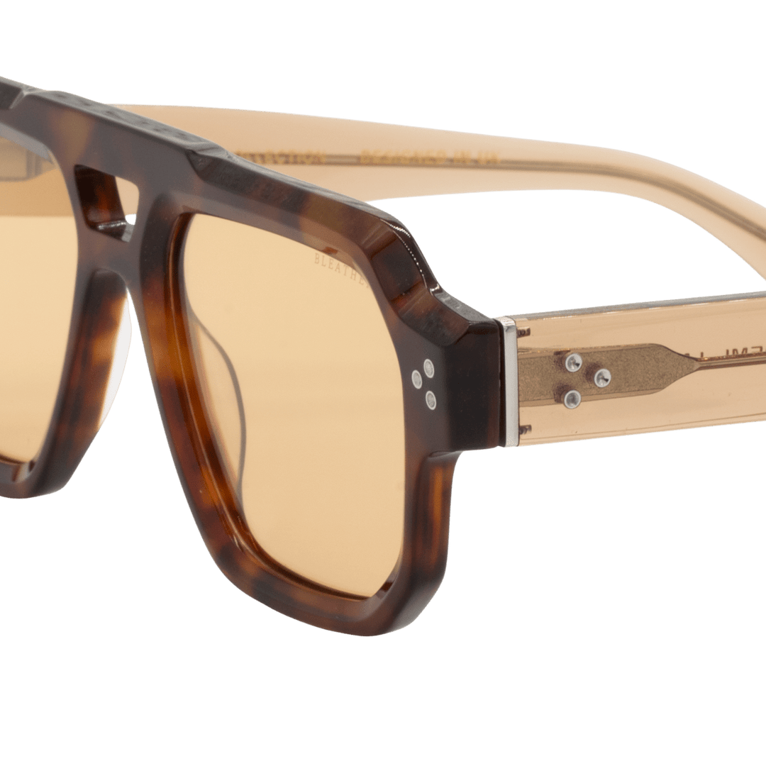 Milo: Lunettes de soleil de luxe Mr trans/Havane - Bleather Maroc