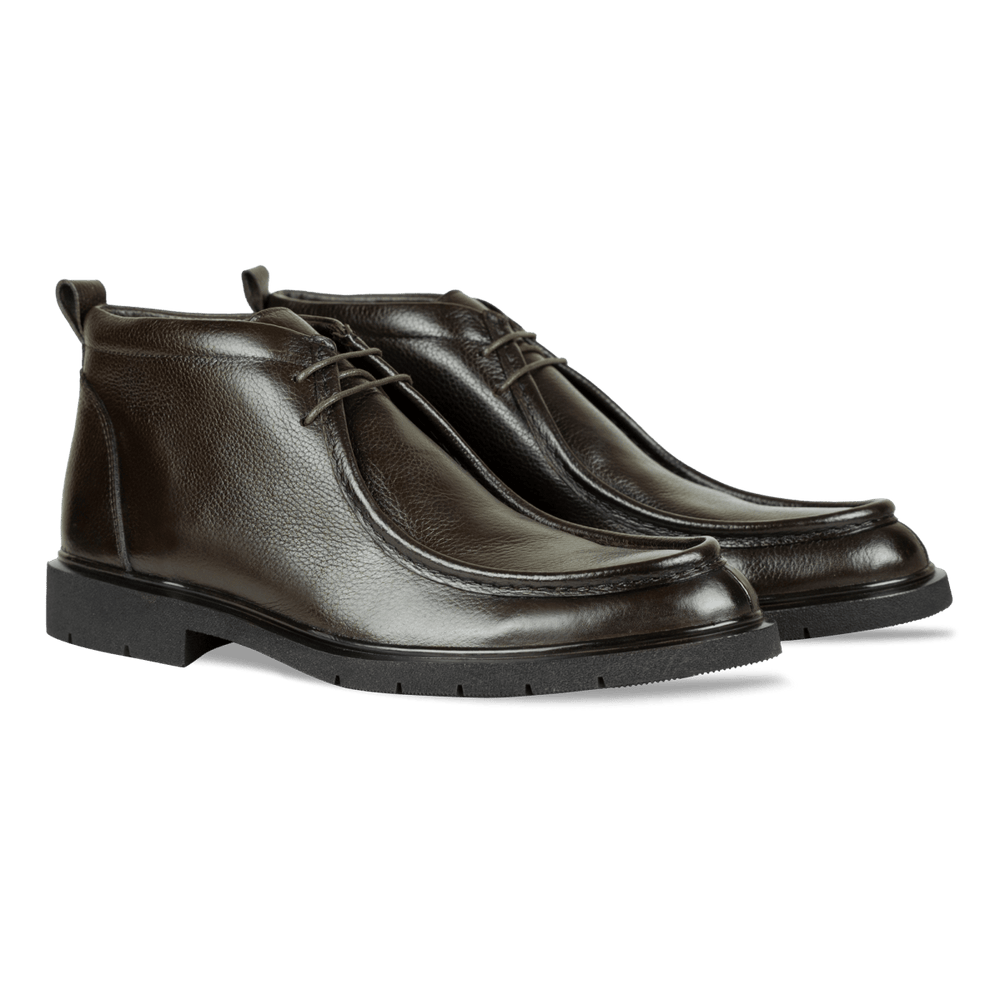 Murphy: Demi Bottes Homme - Cuir Marron - Bleather Maroc