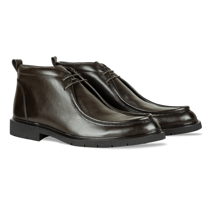 Murphy: Demi Bottes Homme - Cuir Marron - Bleather Maroc