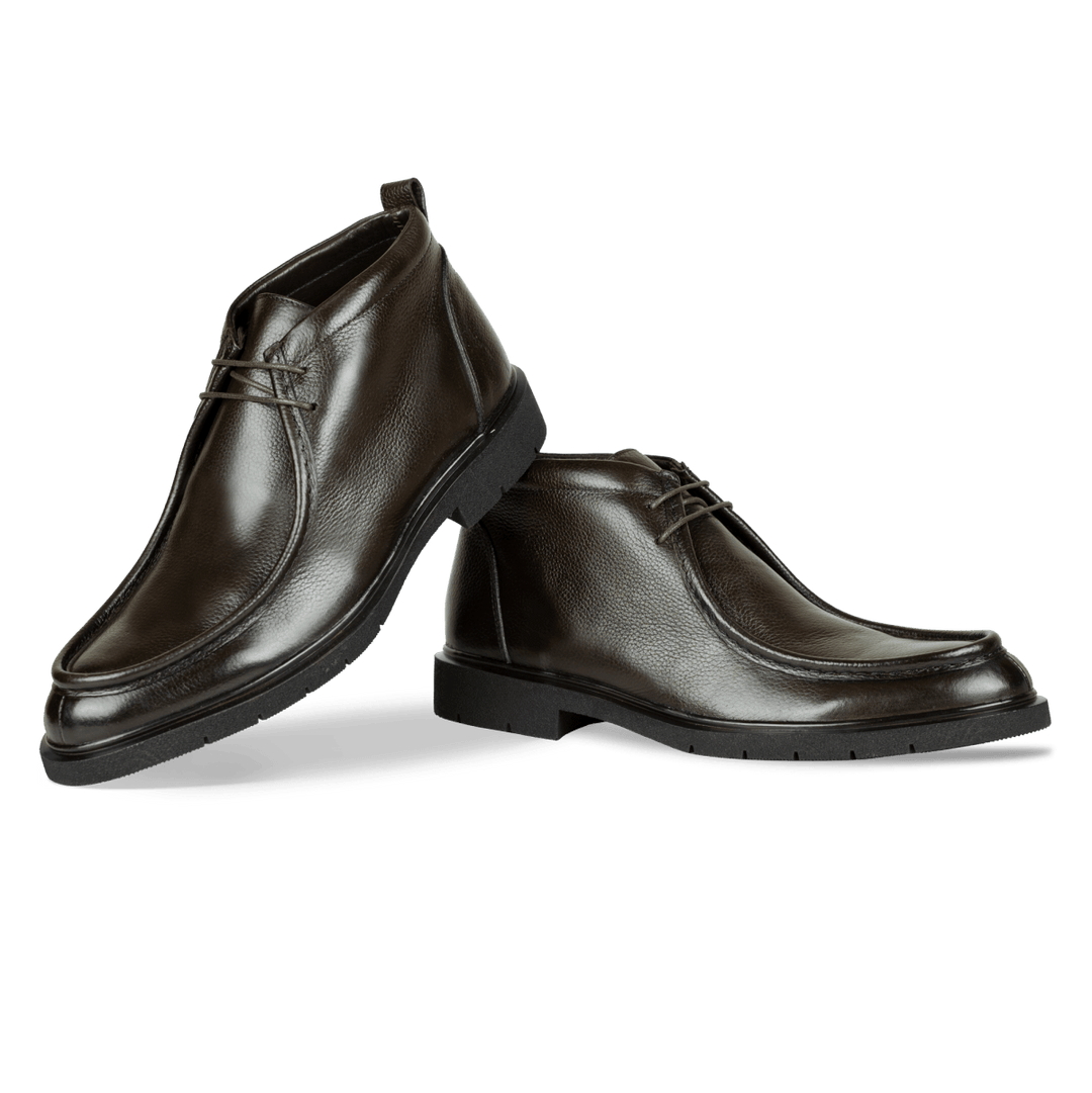 Murphy: Demi Bottes Homme - Cuir Marron - Bleather Maroc