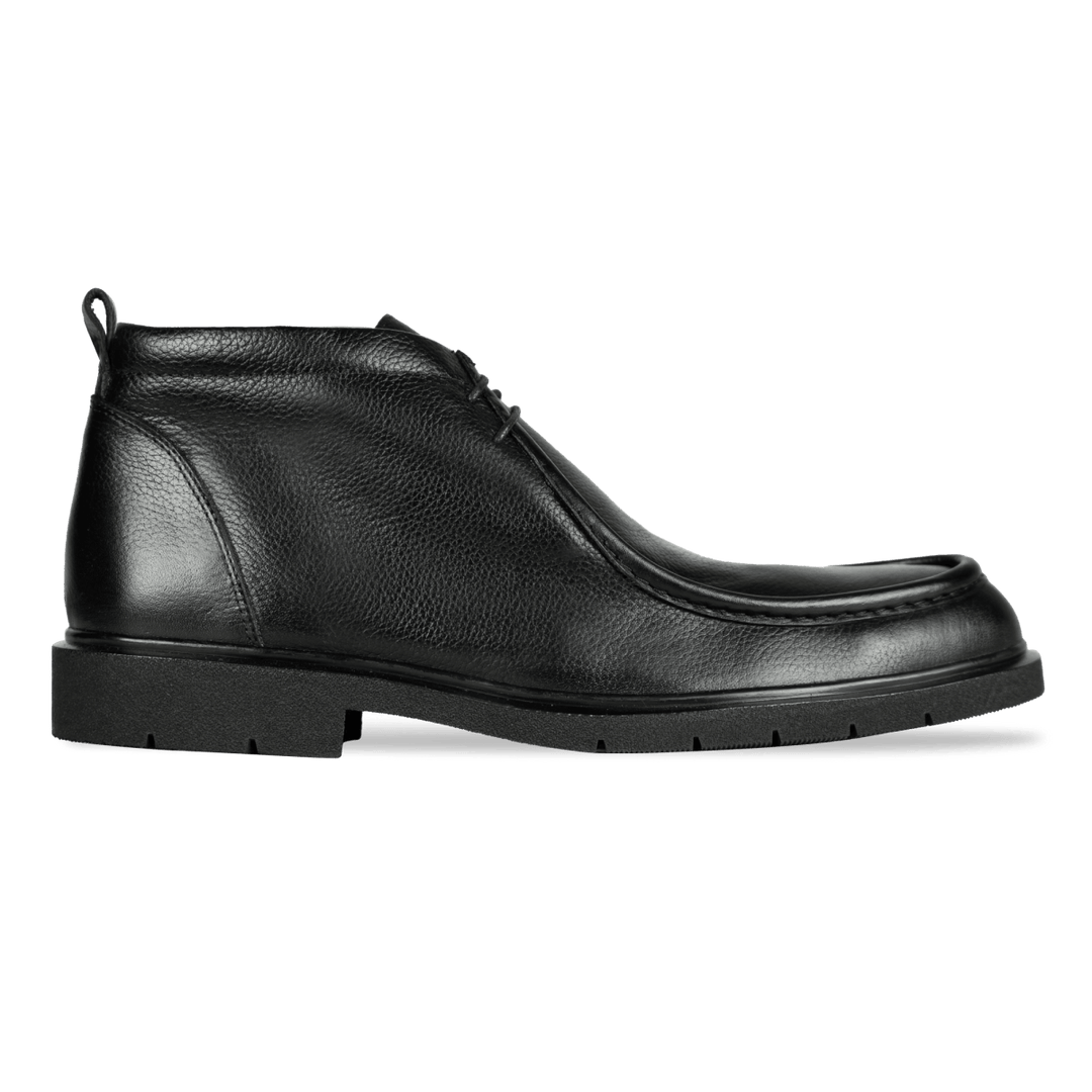 Murphy: Demi Bottes Homme - Cuir Noir - Bleather Maroc