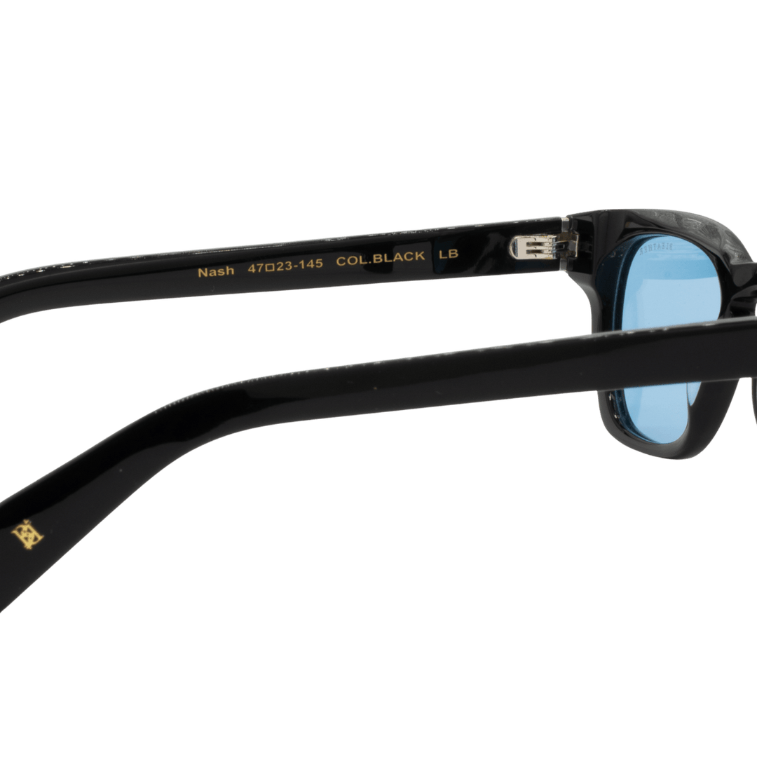 Nash: Lunettes de soleil de luxe Bleu trans/Noir - Bleather Maroc