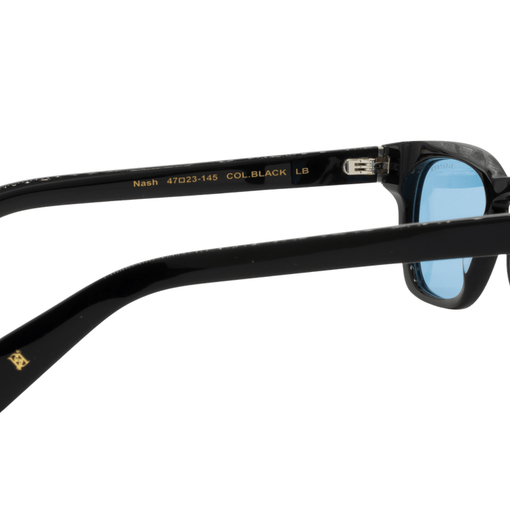 Nash: Lunettes de soleil de luxe Bleu trans/Noir - Bleather Maroc