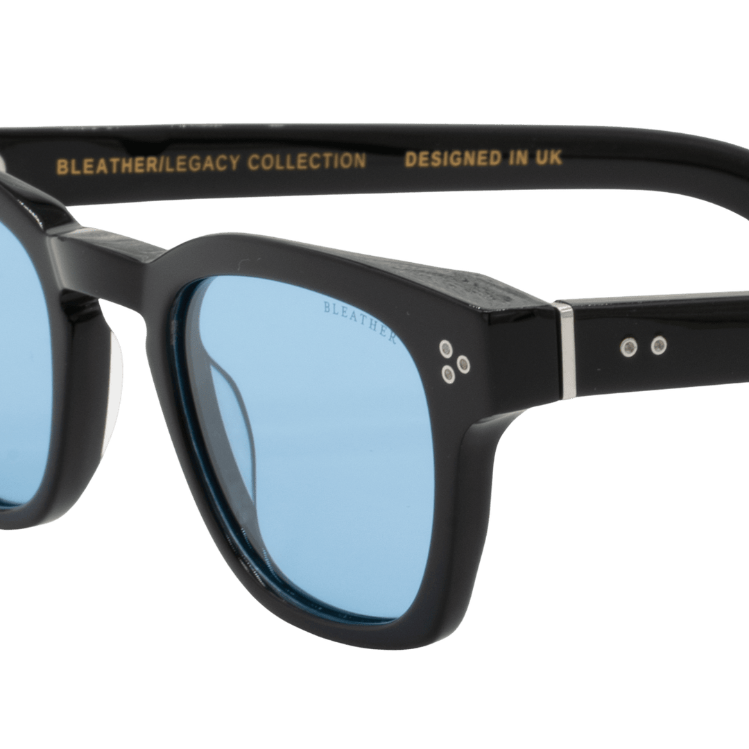 Nash: Lunettes de soleil de luxe Bleu trans/Noir - Bleather Maroc