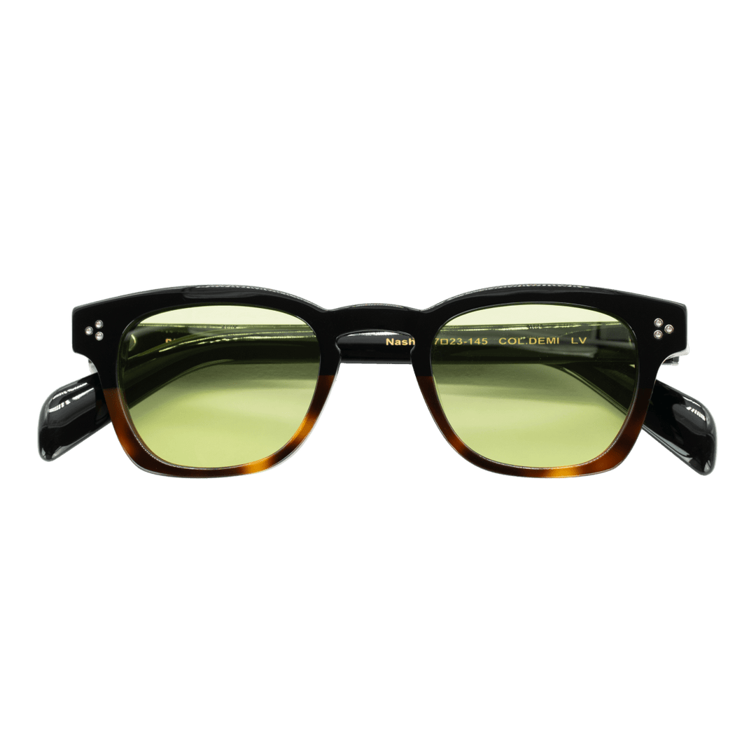 Nash: Lunettes de soleil de luxe Vert trans/Havane - Bleather Maroc