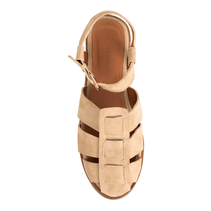 Nelly : Sandales Femme - Daim Beige - Bleather Maroc