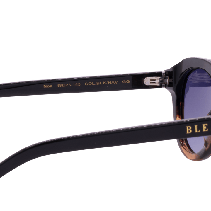 Noa: Lunettes de soleil de luxe Noir/Noir;Havane - Bleather Maroc