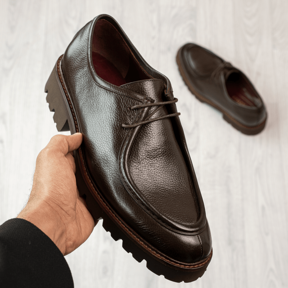 Noble: Derby Homme - Cuir Marron - Bleather Maroc