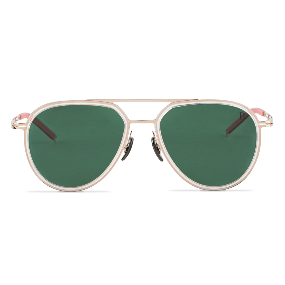Nova: Lunettes de soleil de luxe Vert Dore - Bleather Maroc