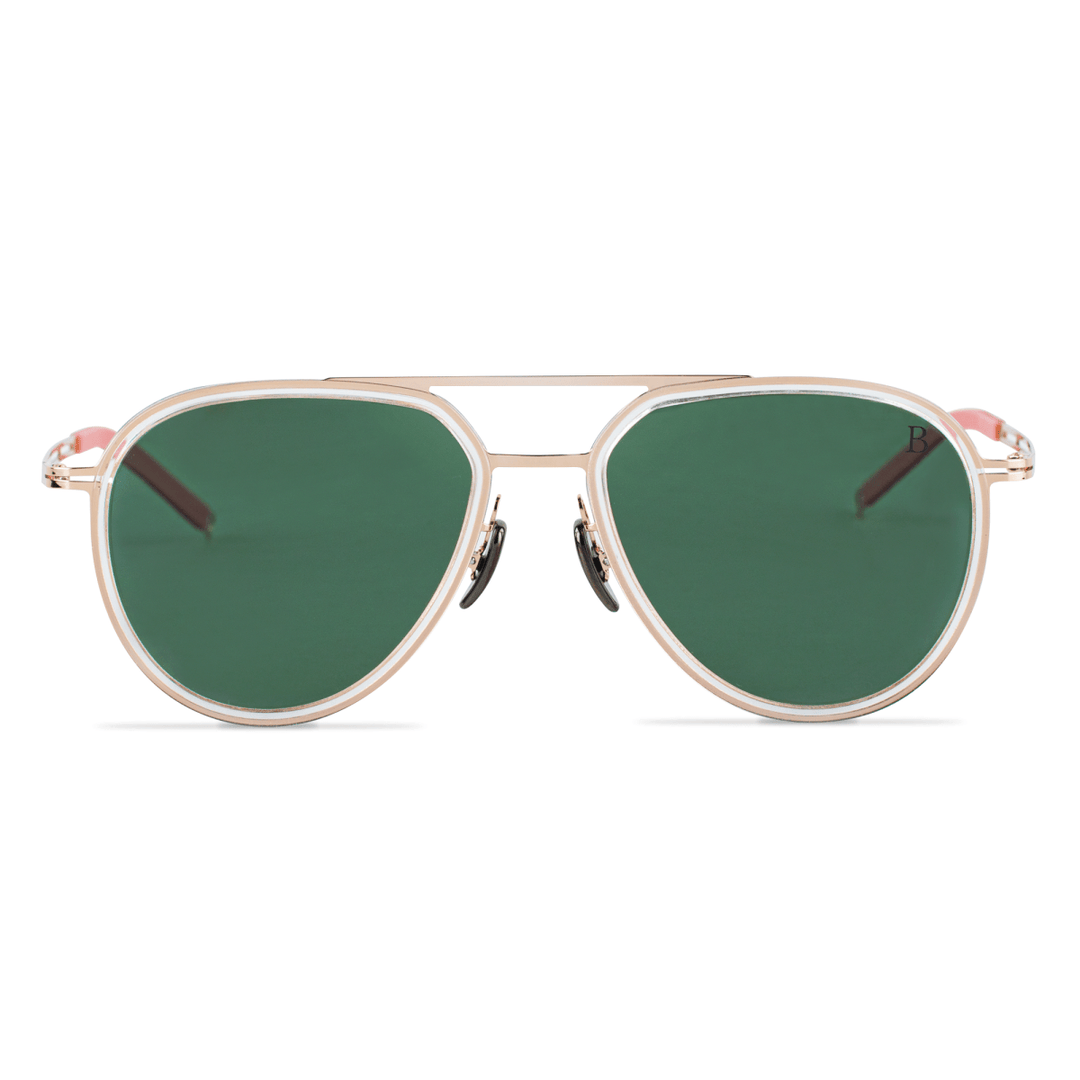 Nova: Lunettes de soleil de luxe Vert Dore - Bleather Maroc