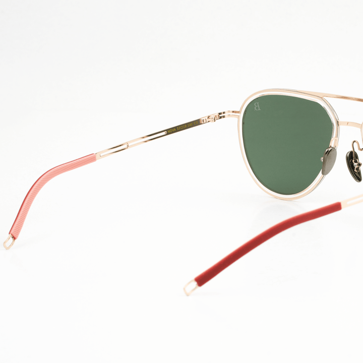Nova: Lunettes de soleil de luxe Vert Dore - Bleather Maroc