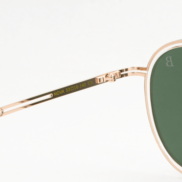 Nova: Lunettes de soleil de luxe Vert Dore - Bleather Maroc