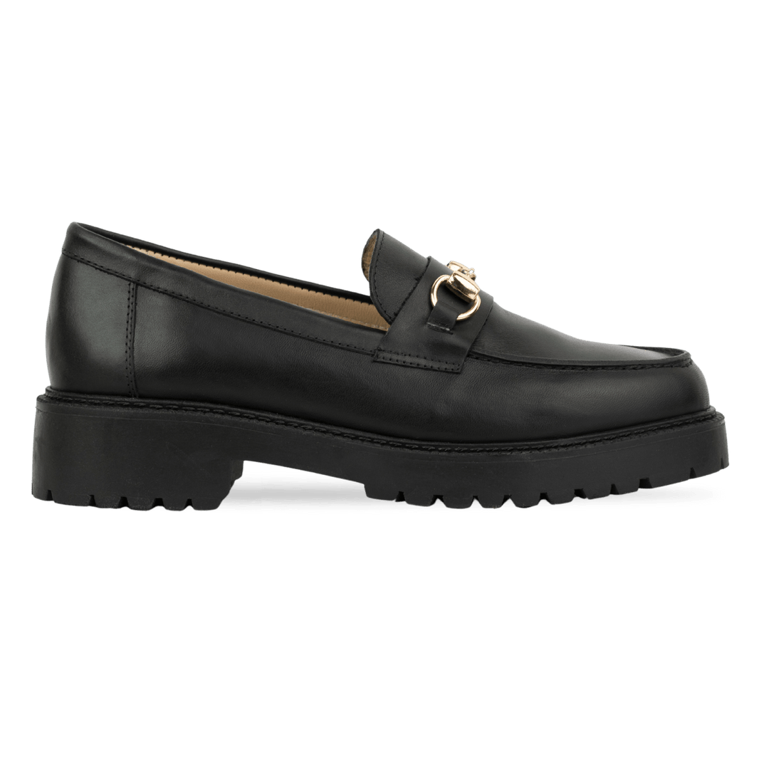 Nova: Mocassin Femmes - Cuir Noir - Bleather Maroc