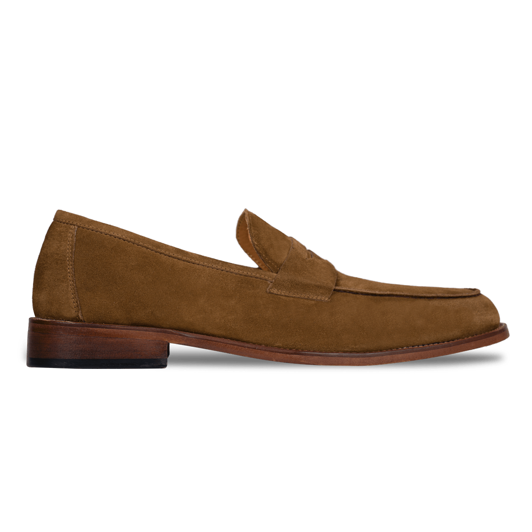 Nowell: Mocassin Homme - Daim Cognac - Bleather Maroc