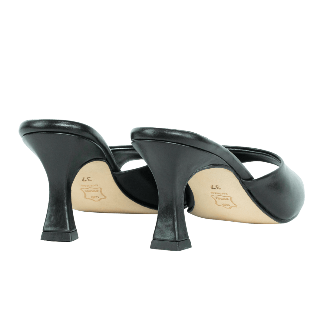 Olga : Sandales Femme - Cuir Noir - Bleather Maroc