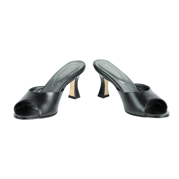 Olga : Sandales Femme - Cuir Noir - Bleather Maroc