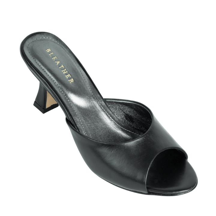 Olga : Sandales Femme - Cuir Noir - Bleather Maroc