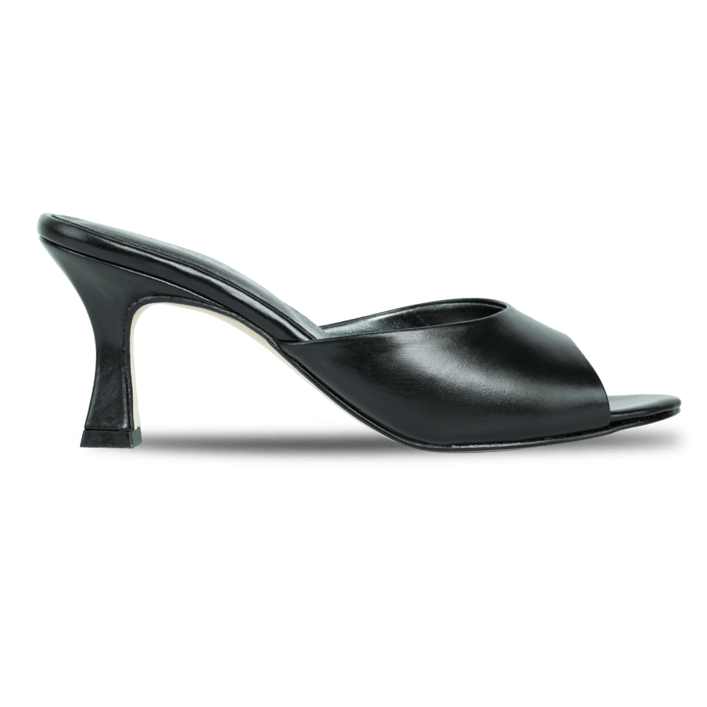 Olga : Sandales Femme - Cuir Noir - Bleather Maroc