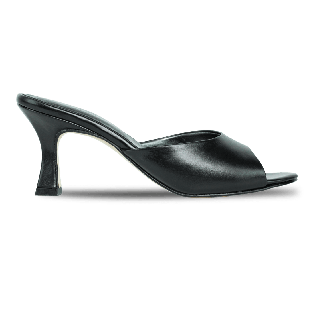 Olga : Sandales Femme - Cuir Noir - Bleather Maroc
