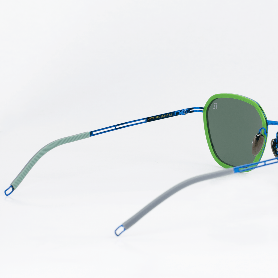 Onyx: Lunettes de soleil de luxe Bleu - Bleather Maroc