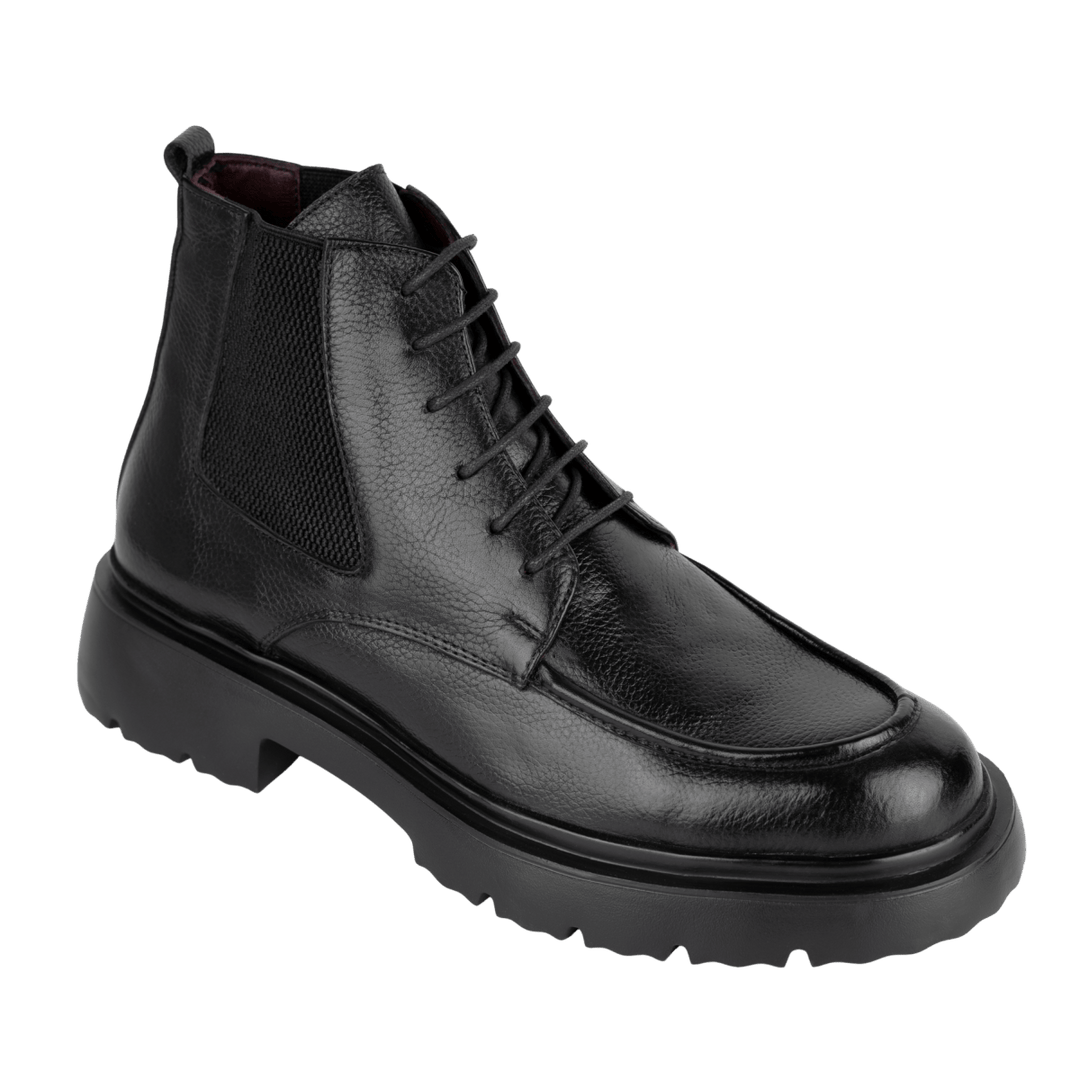 Owen: Bottes Homme - Cuir Noir - Bleather Maroc