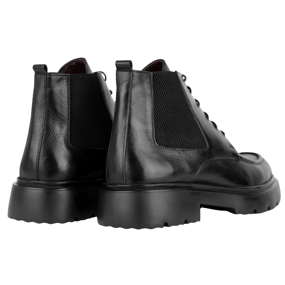 Owen: Bottes Homme - Cuir Noir - Bleather Maroc
