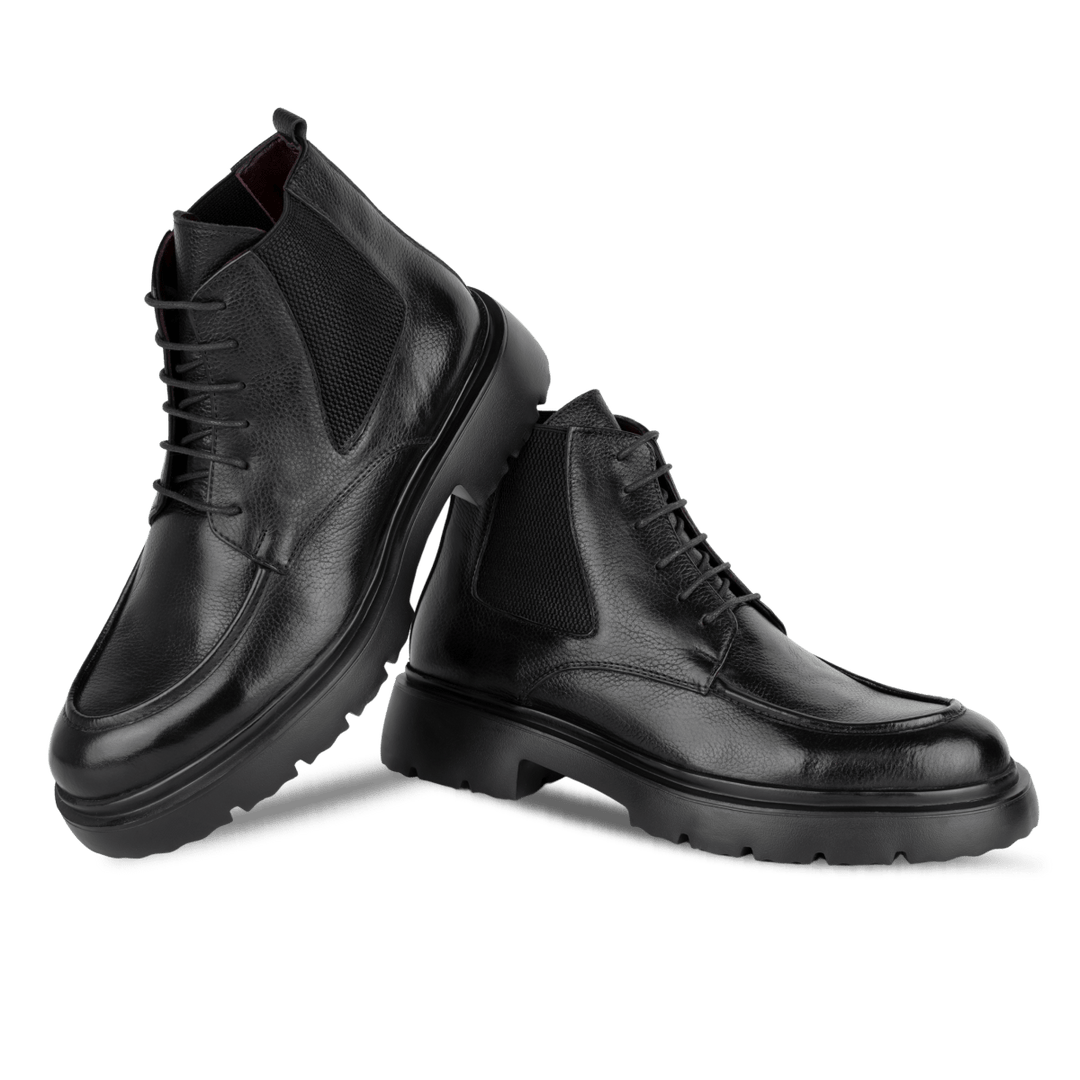 Owen: Bottes Homme - Cuir Noir - Bleather Maroc