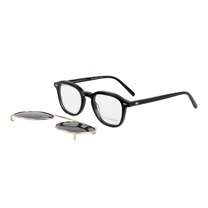 Paladin: Lunettes à clips de luxe Noir - Bleather Maroc