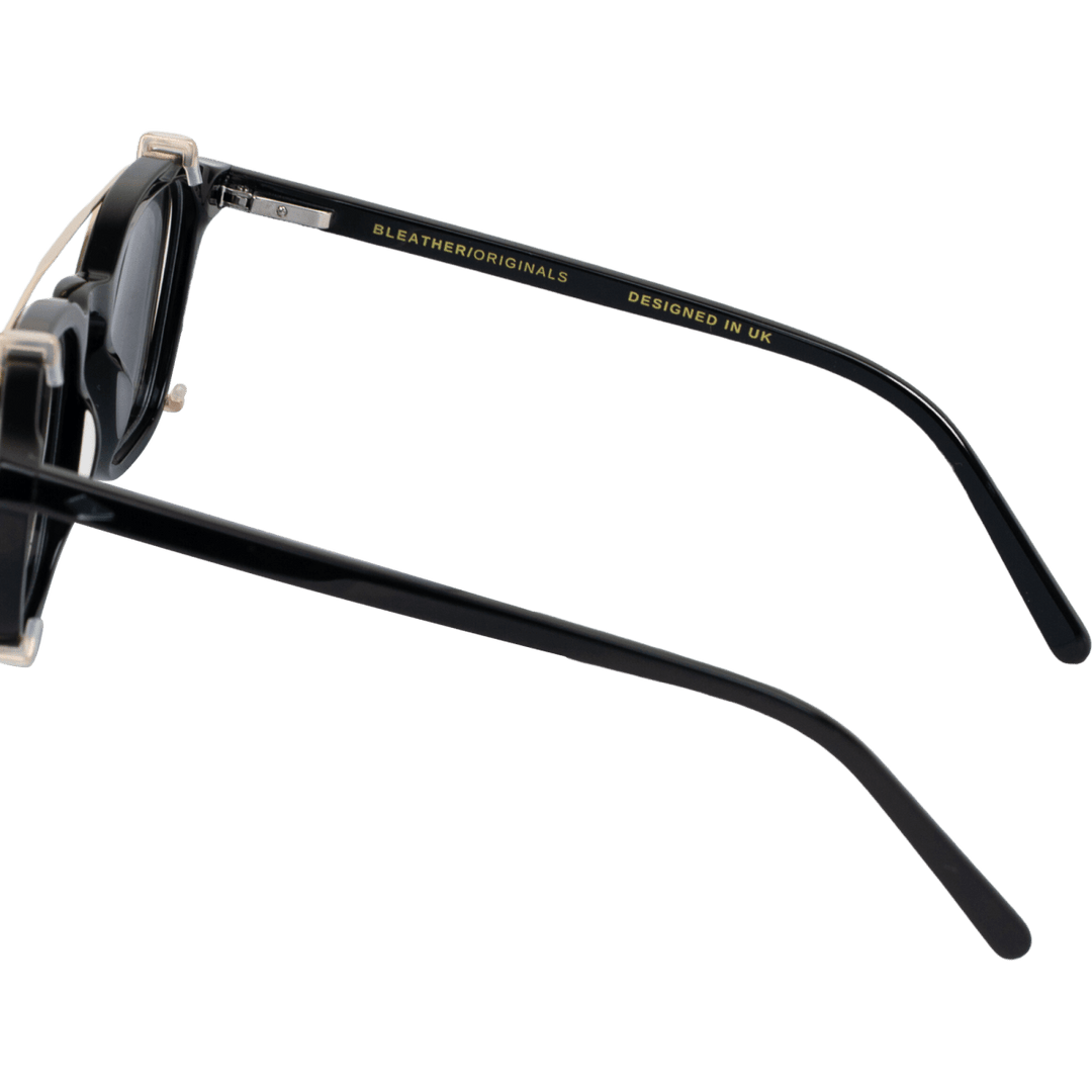Paladin: Lunettes à clips de luxe Noir - Bleather Maroc