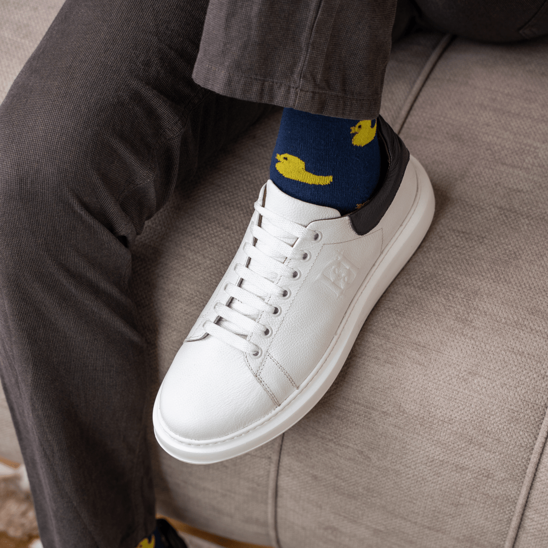 Palmer: Sneakers Homme - Cuir Blanc N' - Bleather Maroc