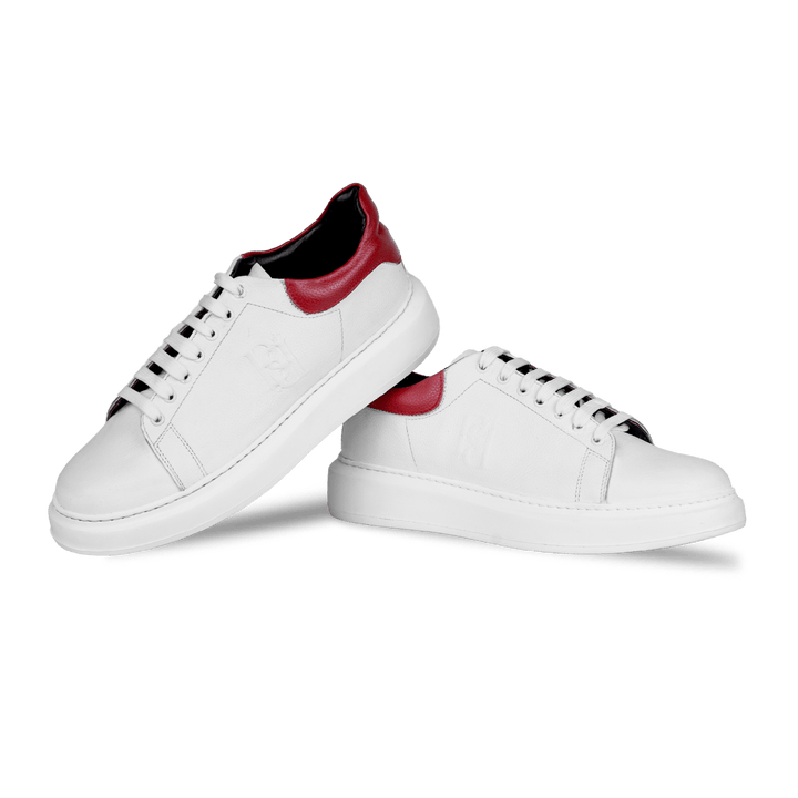 Palmer: Sneakers Homme - Cuir Blanc R' - Bleather Maroc