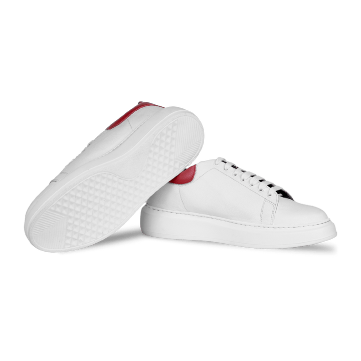 Palmer: Sneakers Homme - Cuir Blanc R' - Bleather Maroc