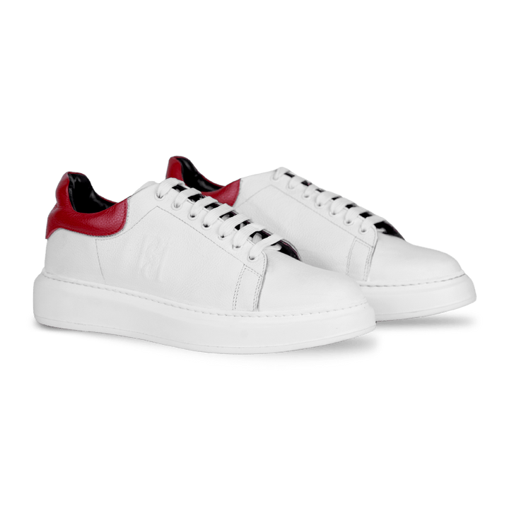 Palmer: Sneakers Homme - Cuir Blanc R' - Bleather Maroc