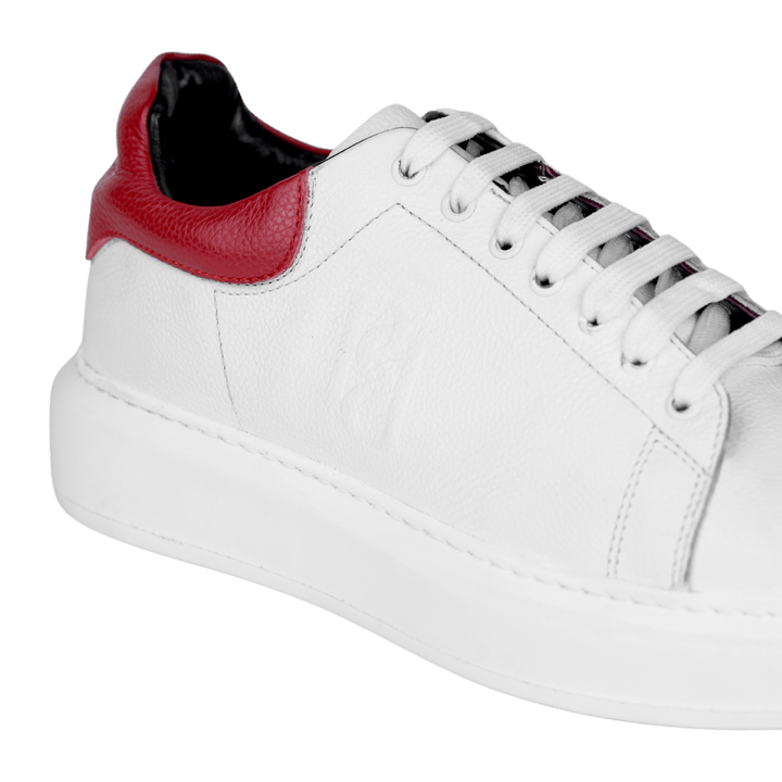 Palmer: Sneakers Homme - Cuir Blanc R' - Bleather Maroc
