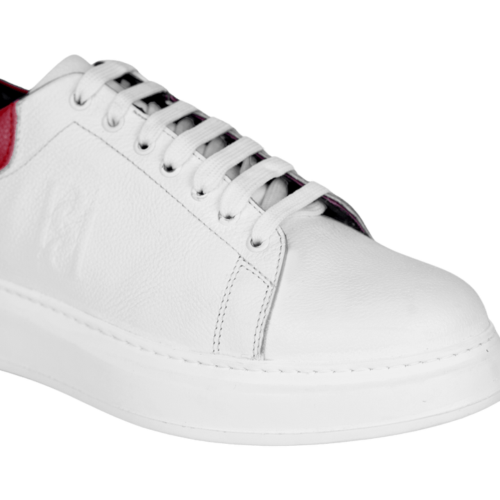 Palmer: Sneakers Homme - Cuir Blanc R' - Bleather Maroc
