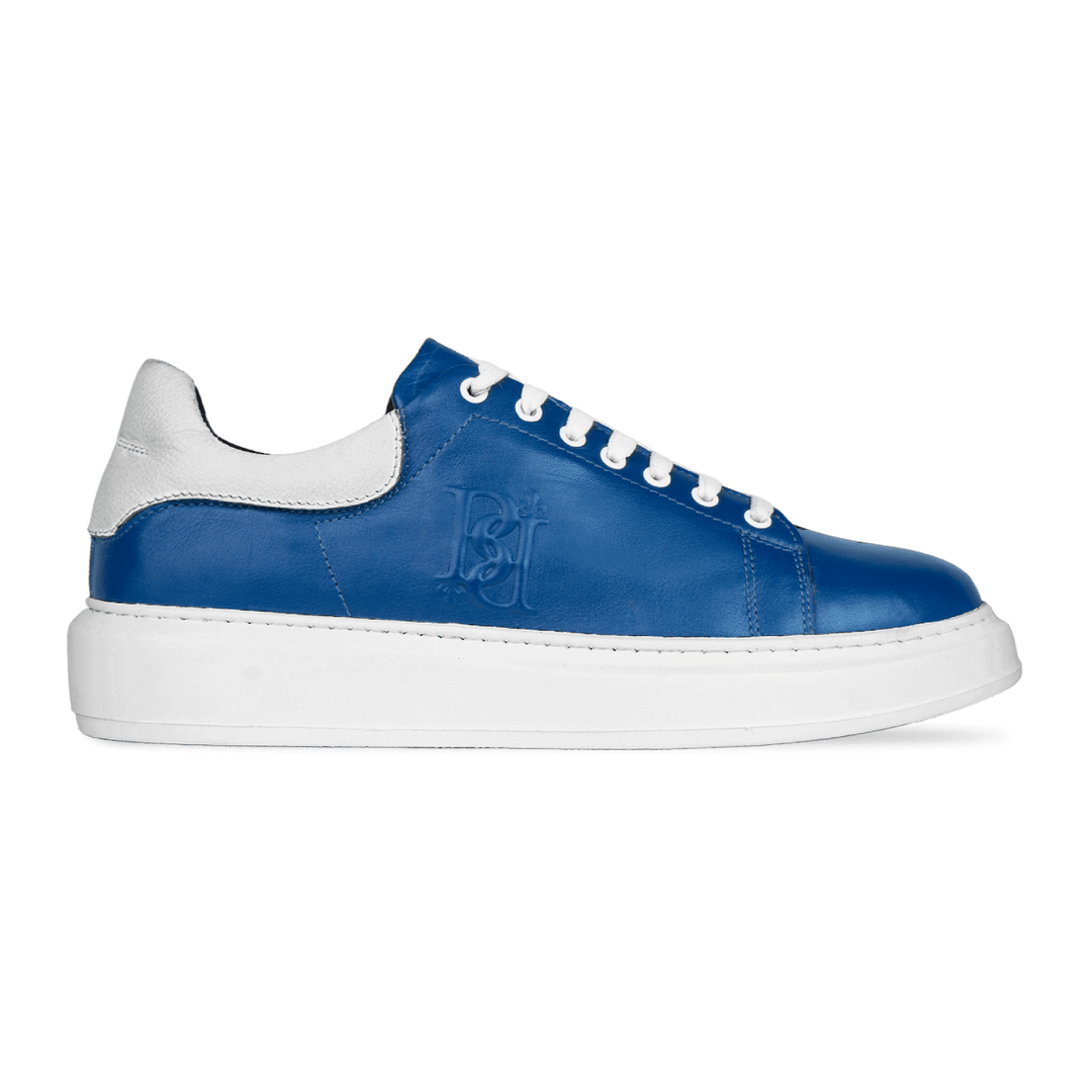 Sneakers Chaussure Cuir Bleu Palmer: Sneakers Homme Cuir Bleu