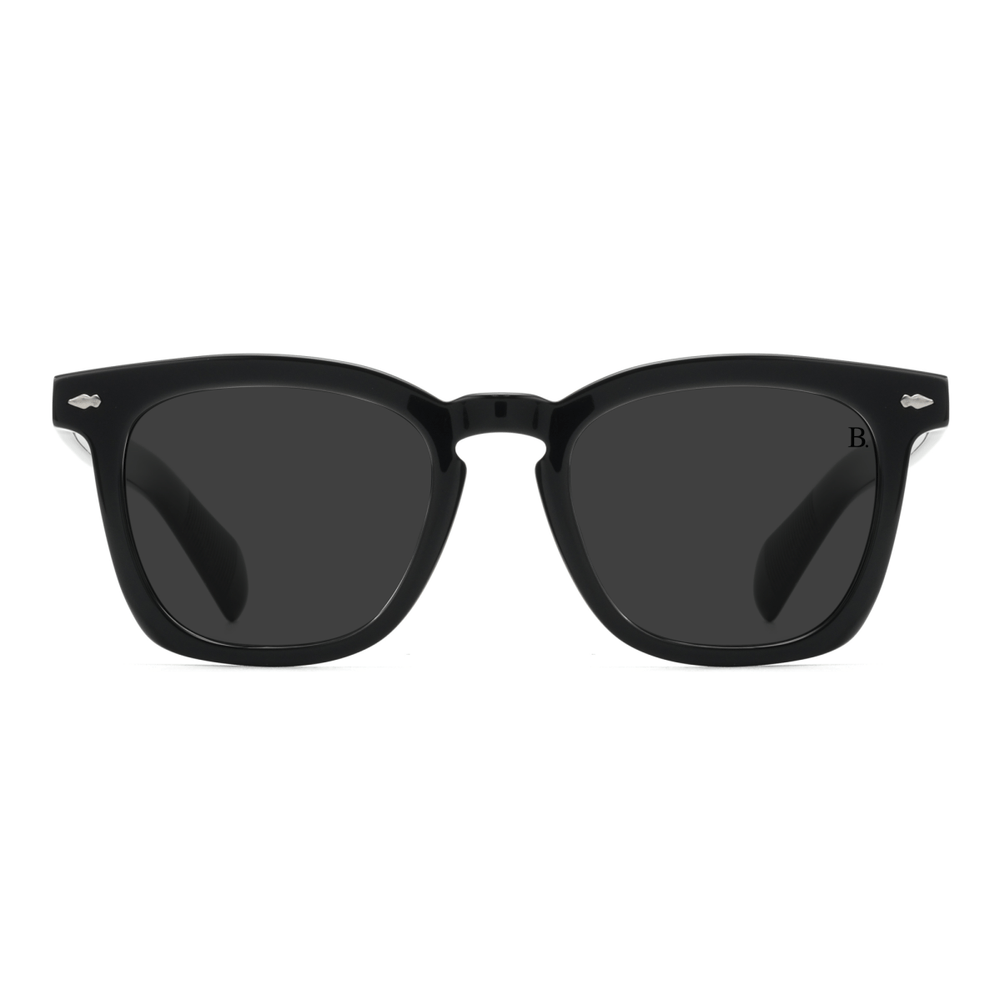 Pansy: Lunettes de soleil de luxe Noir - Bleather Maroc