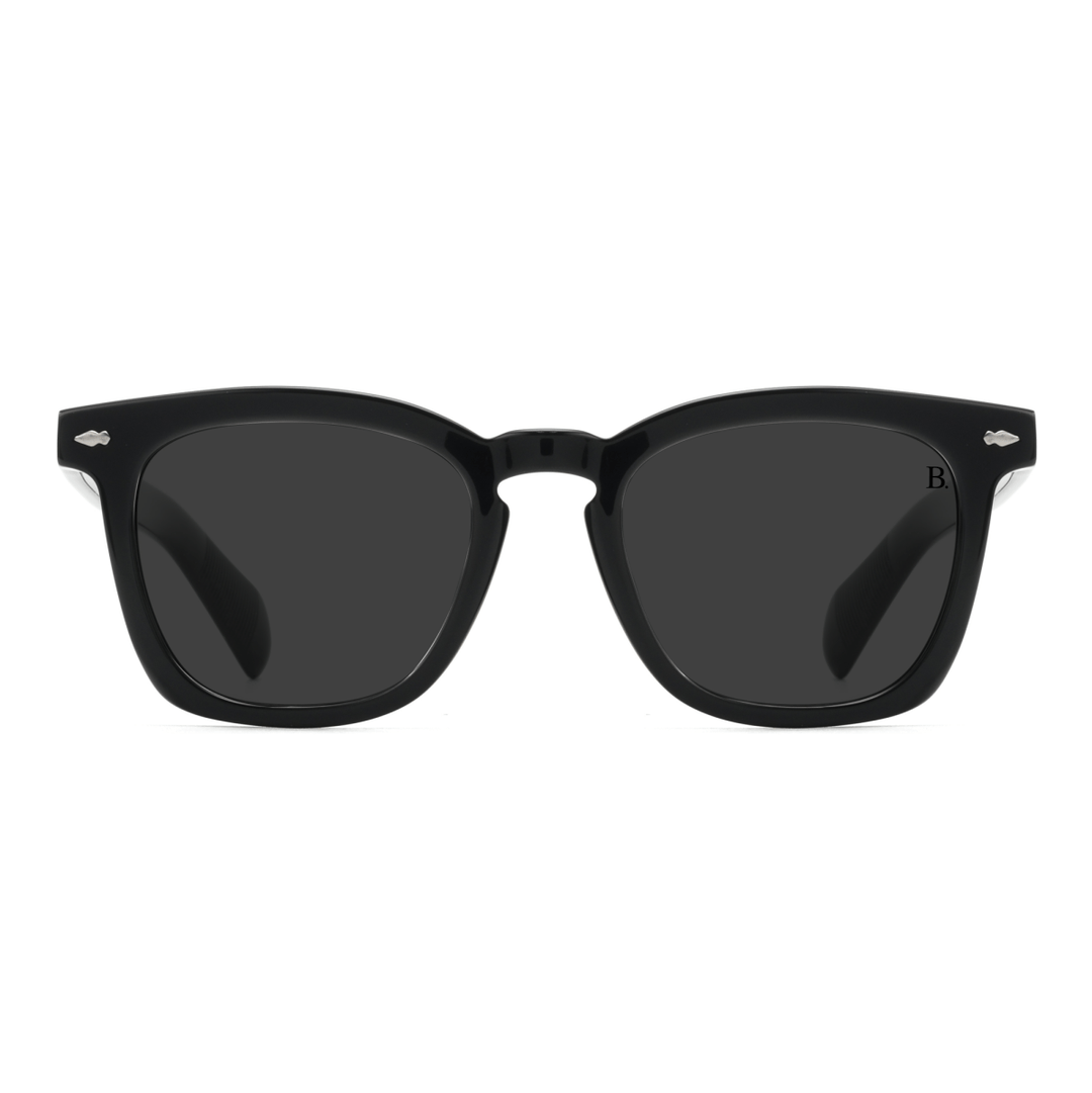 Pansy: Lunettes de soleil de luxe Noir - Bleather Maroc