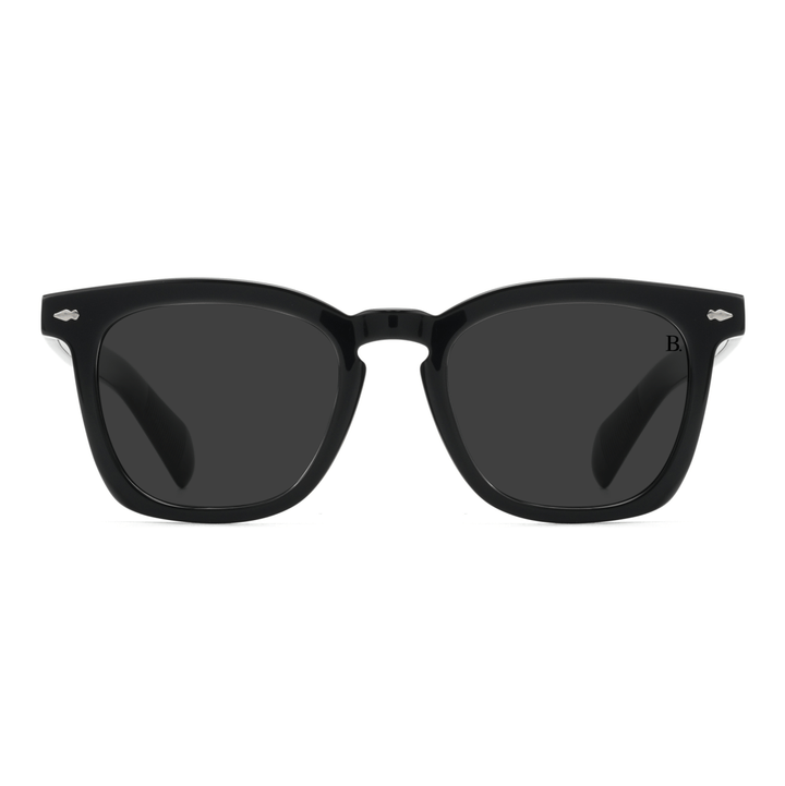 Pansy: Lunettes de soleil de luxe Noir - Bleather Maroc