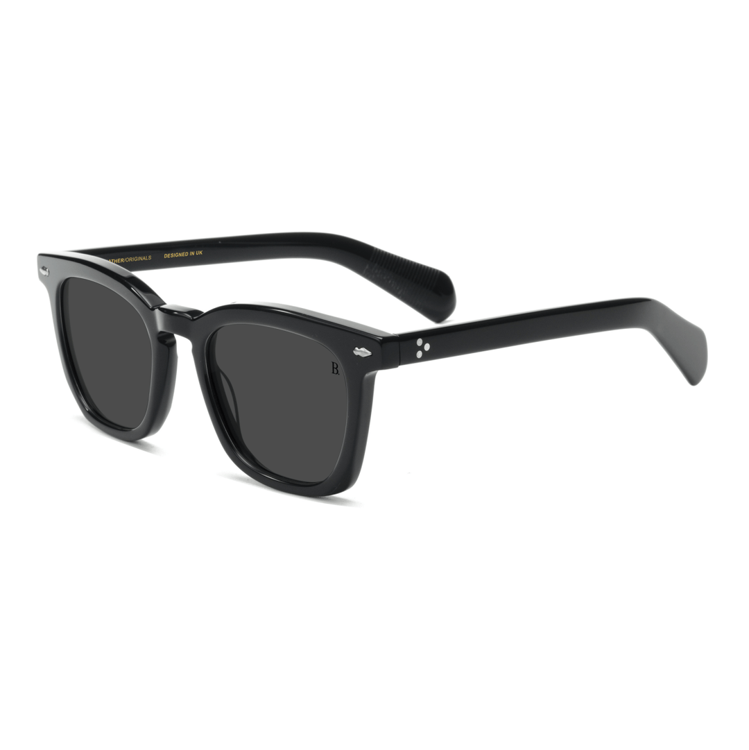 Pansy: Lunettes de soleil de luxe Noir - Bleather Maroc