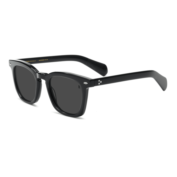 Pansy: Lunettes de soleil de luxe Noir - Bleather Maroc